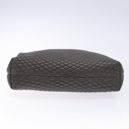 Bally Vintage Handbag Quilted Leather, GRAY, LEATHER, Handbag