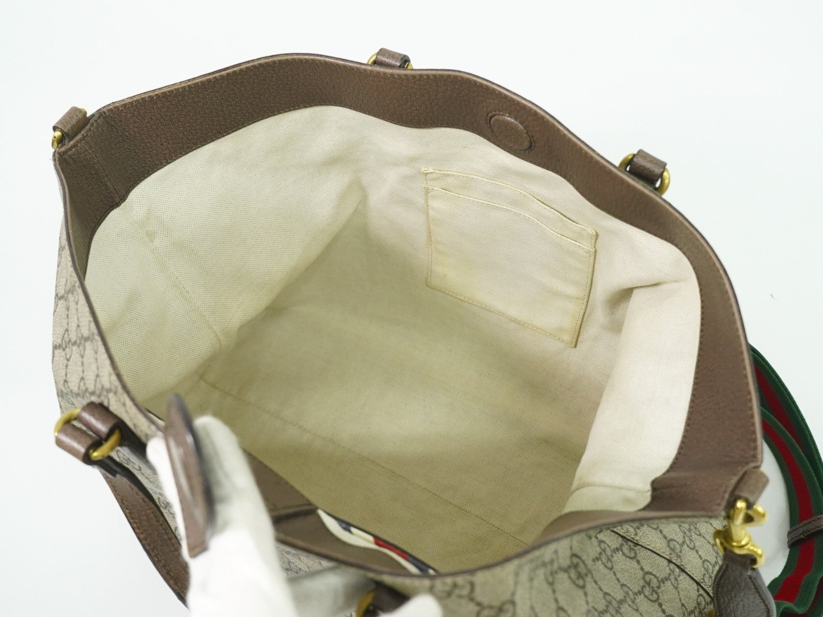 Gucci Courrier Convertible Soft Open Tote GG Coated Canvas with Applique, BEIGE, CANVAS, Tote bag