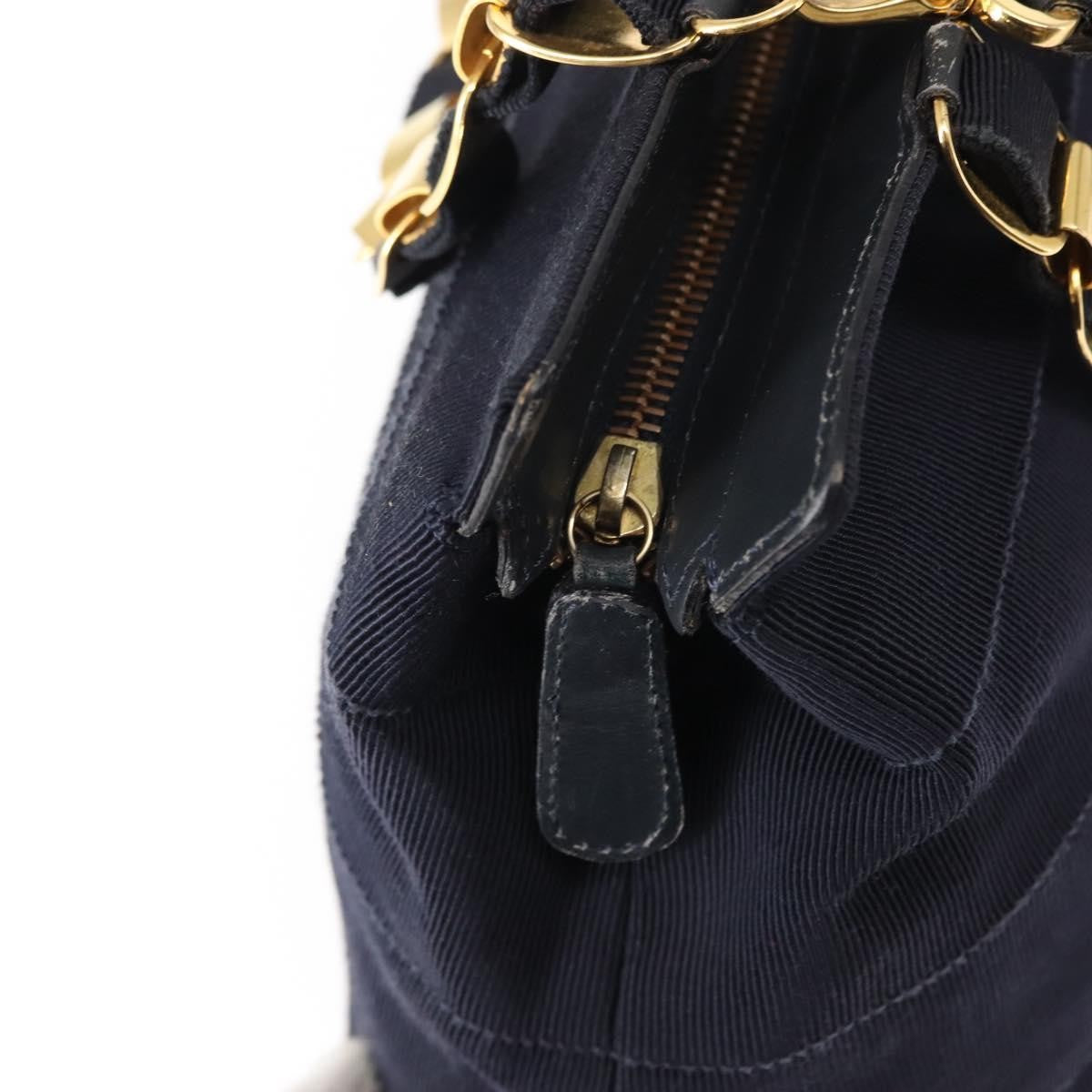 Salvatore Ferragamo Vala Handbag Canvas, NAVY, CANVAS, Handbag