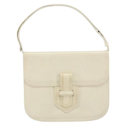 Saint Laurent Vintage Shoulder Bag Leather, WHITE, LEATHER, Shoulder bag
