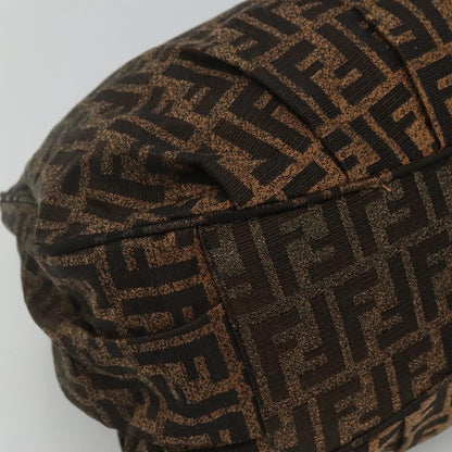 Fendi Mia Tote Metallic Zucca Canvas, BROWN, CANVAS, Tote bag