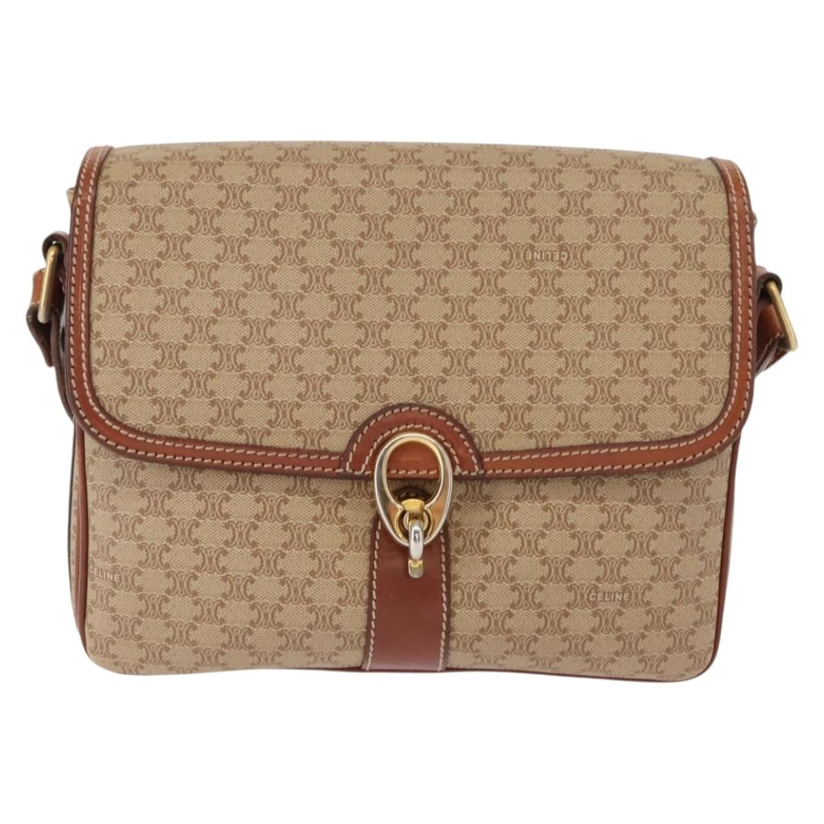 Celine Macadam Shoulder Bag PVC Leather, BEIGE, PVC, Shoulder bag