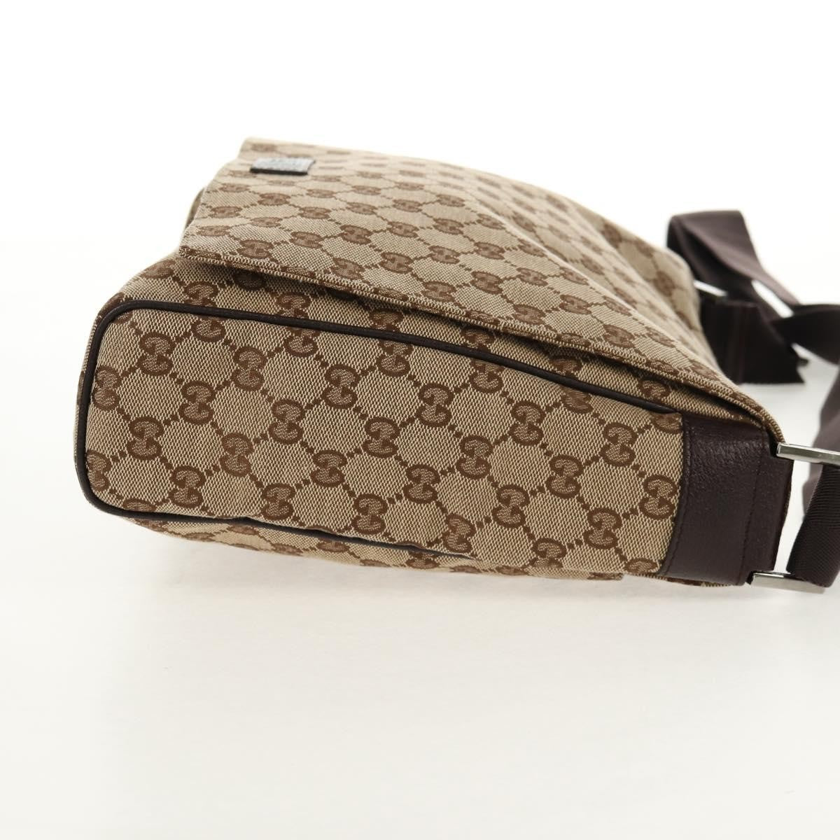 Gucci Flap Messenger GG Canvas, BEIGE, CANVAS, Shoulder bag