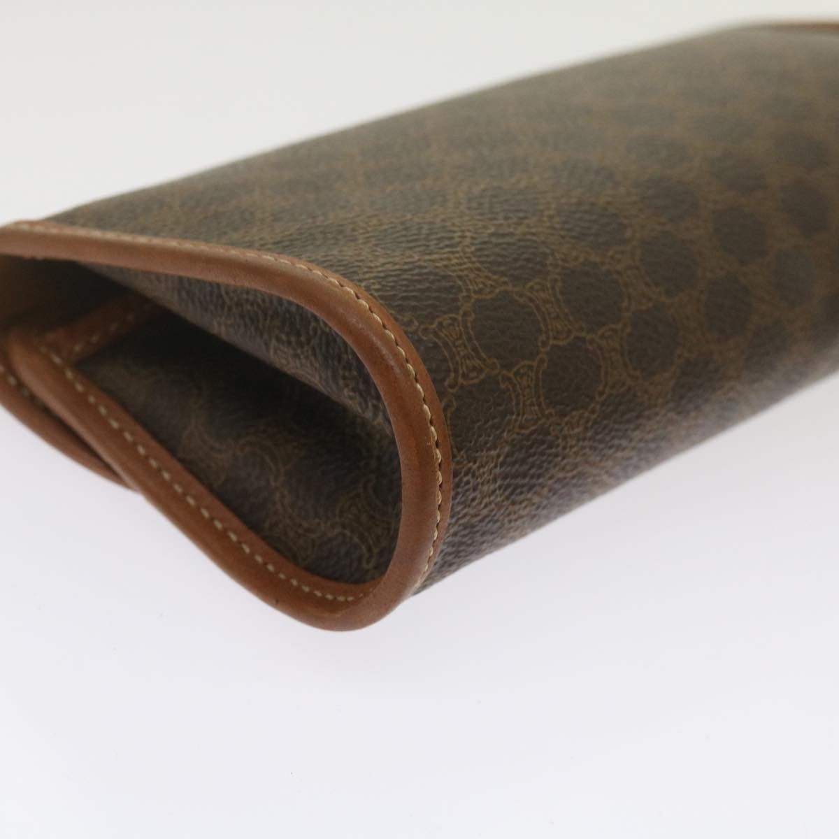 Celine Macadam Pochette Canvas and Leather, BROWN, CANVAS, Clutche & pouche