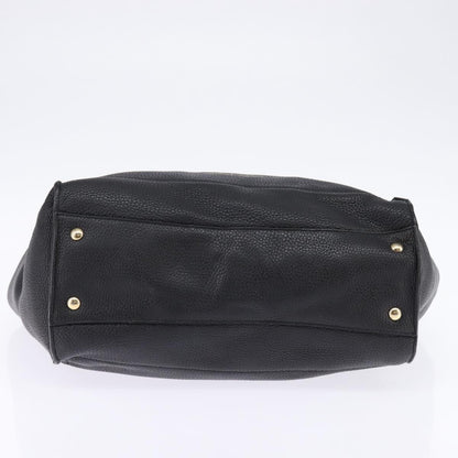 Salvatore Ferragamo Amy Tote Pebbled Leather, BLACK, LEATHER, Tote bag