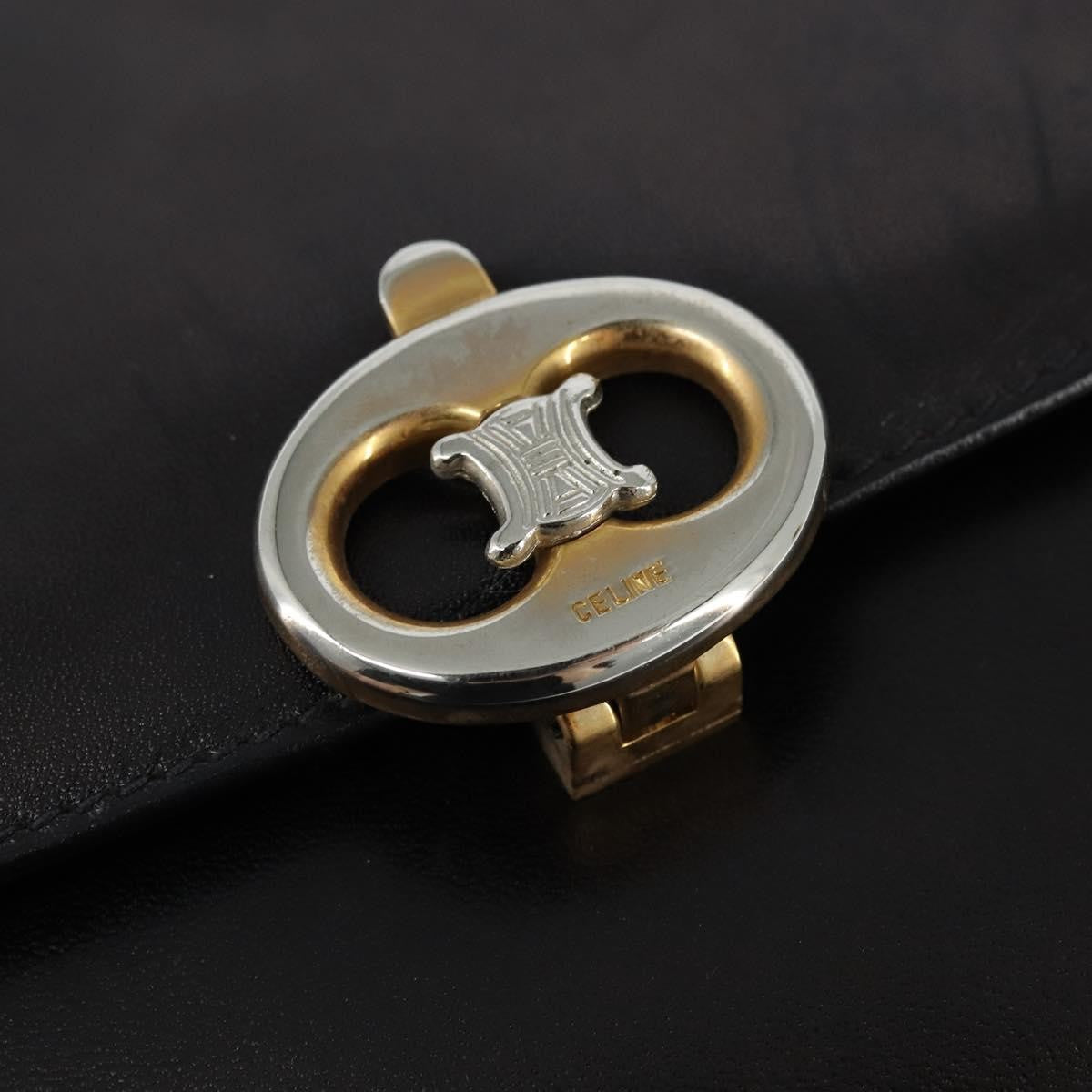 Celine Vintage Triomphe Shoulder Bag Leather, BROWN, LEATHER, Shoulder bag