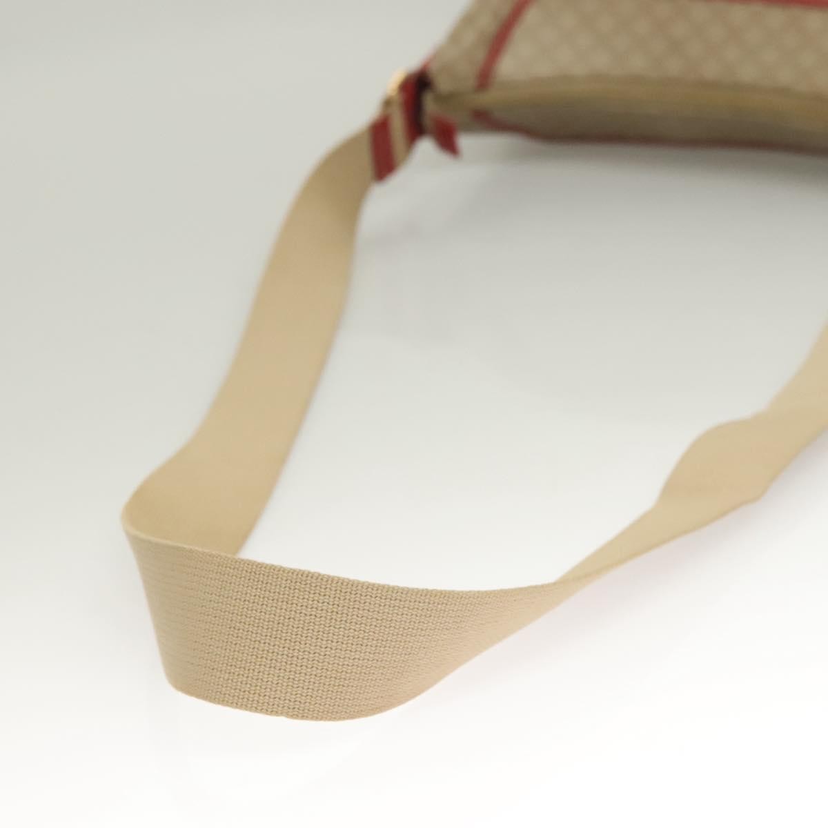 Celine Vintage Macadam Shoulder Bag Canvas and Leather, BEIGE, CANVAS, Shoulder bag