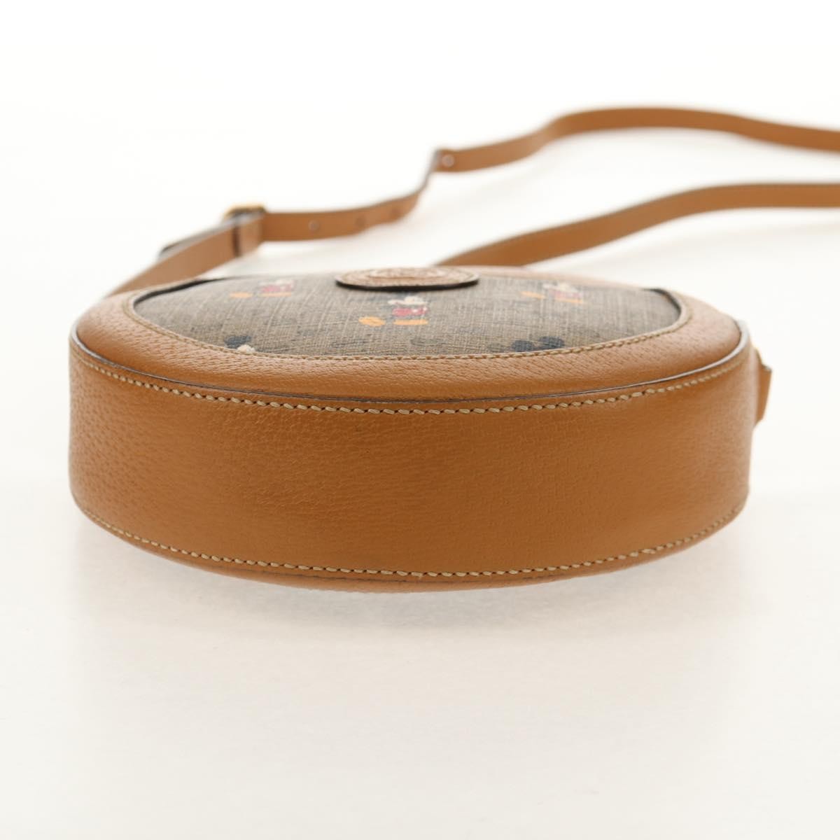 Gucci Disney Mickey Mouse Round Shoulder Bag Printed Mini GG Coated Canvas, BEIGE, CANVAS, Shoulder bag