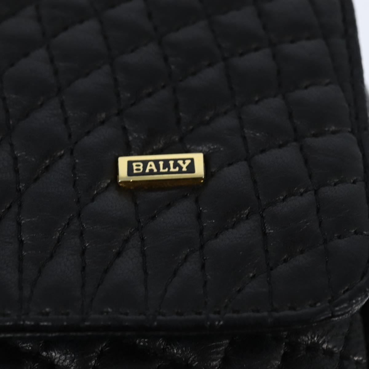 Bally Vintage Chain Shoulder Bag Quilted Leather, BLACK, LEATHER, Shoulder bag