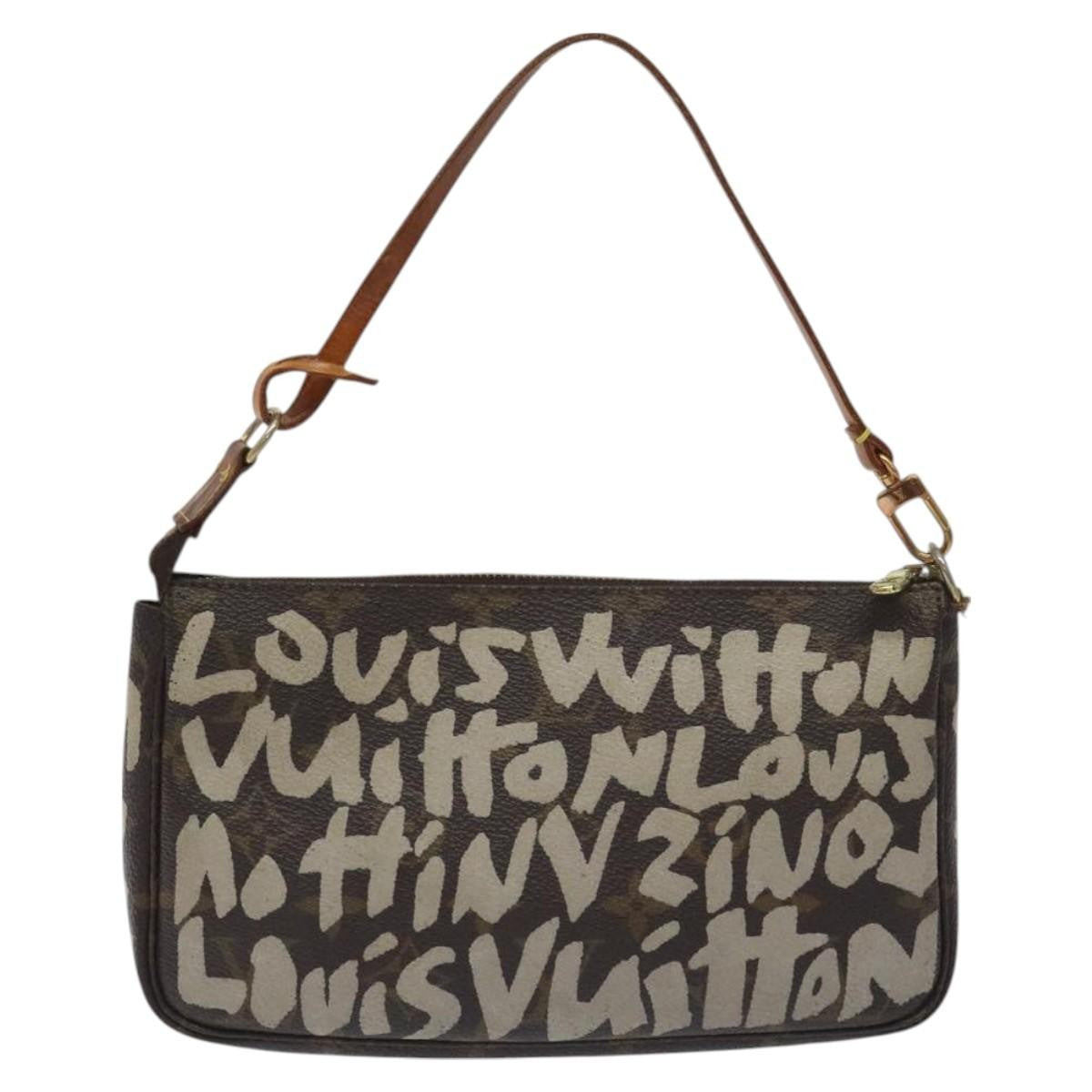 Louis Vuitton Pochette Accessoires Limited Edition Monogram Graffiti, BROWN, CANVAS, Clutche & pouche