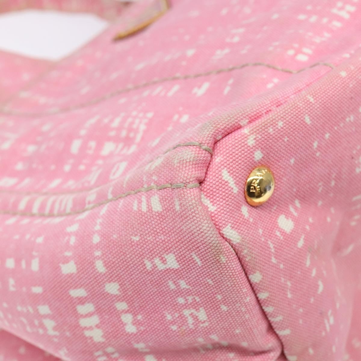 Prada Canapa Open Tote Canvas, PINK, CANVAS, Tote bag