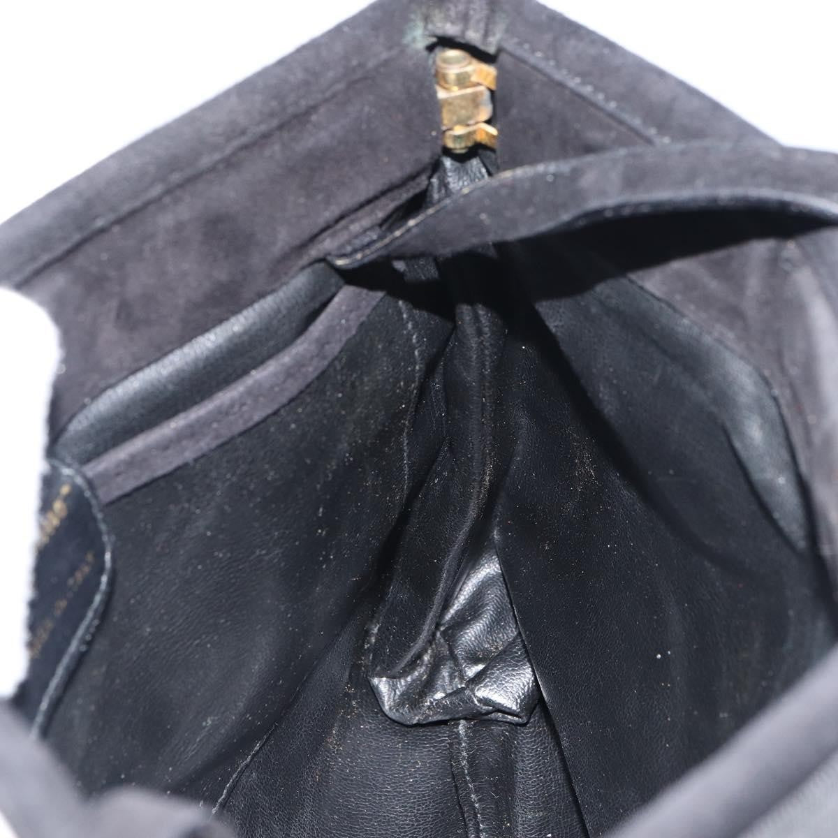 Salvatore Ferragamo Vala Shoulder Bag Suede, BLACK, SUEDE, Shoulder bag