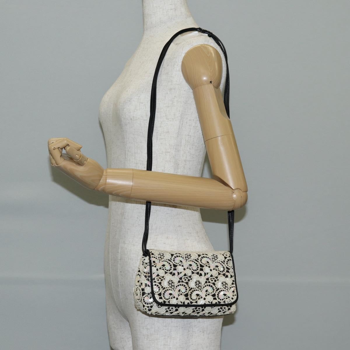Chanel Floral CC Flap Bag Leather, WHITE, LEATHER, Shoulder bag