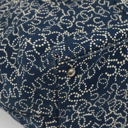 Chanel Vintage Bowler Bag Printed Canvas, NAVY, CANVAS, Handbag