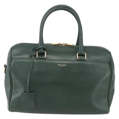 Saint Laurent Classic Duffle Bag Leather, GREEN, LEATHER, Travel bag