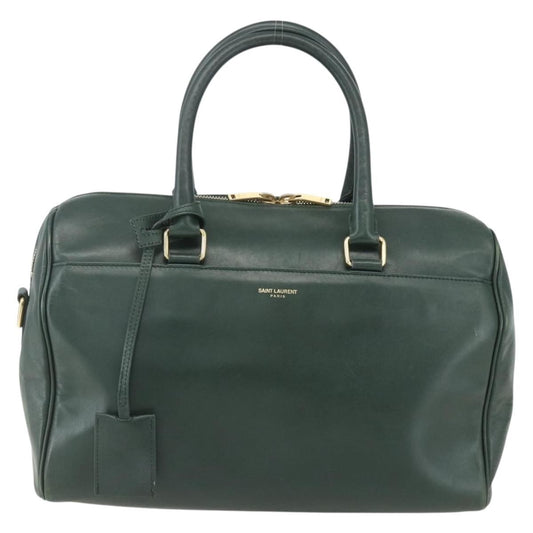 Saint Laurent Classic Duffle Bag Leather, GREEN, LEATHER, Travel bag