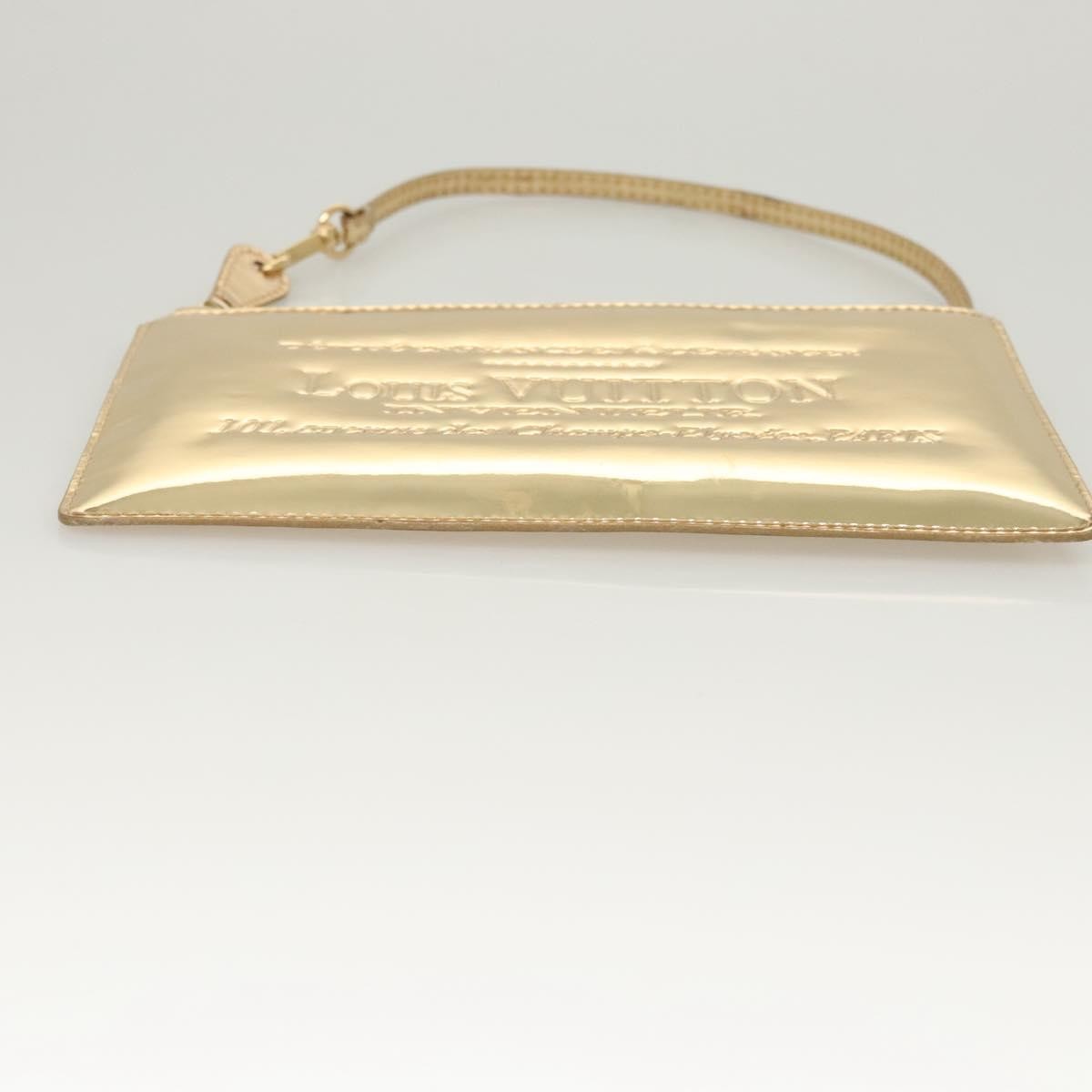 Louis Vuitton Pochette Plate Monogram mirror, GOLD, CANVAS, Clutche & pouche