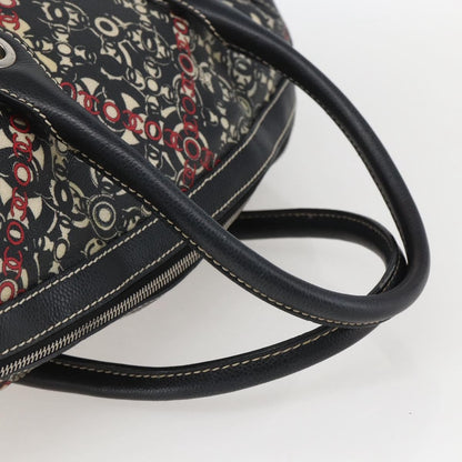 Chanel Optic Coco Bowler Bag Printed Coated Canvas with Caviar, BLACK, PVC, Travel bag