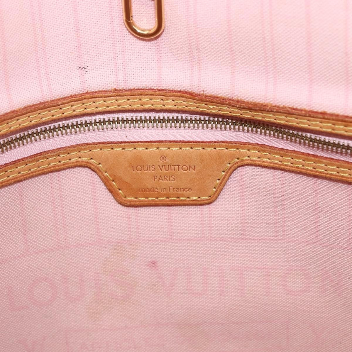 Louis Vuitton Neverfull Tote Damier azur, WHITE, CANVAS, Tote bag