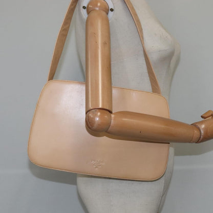 Prada Vintage Shoulder Bag Leather, BEIGE, LEATHER, Shoulder bag