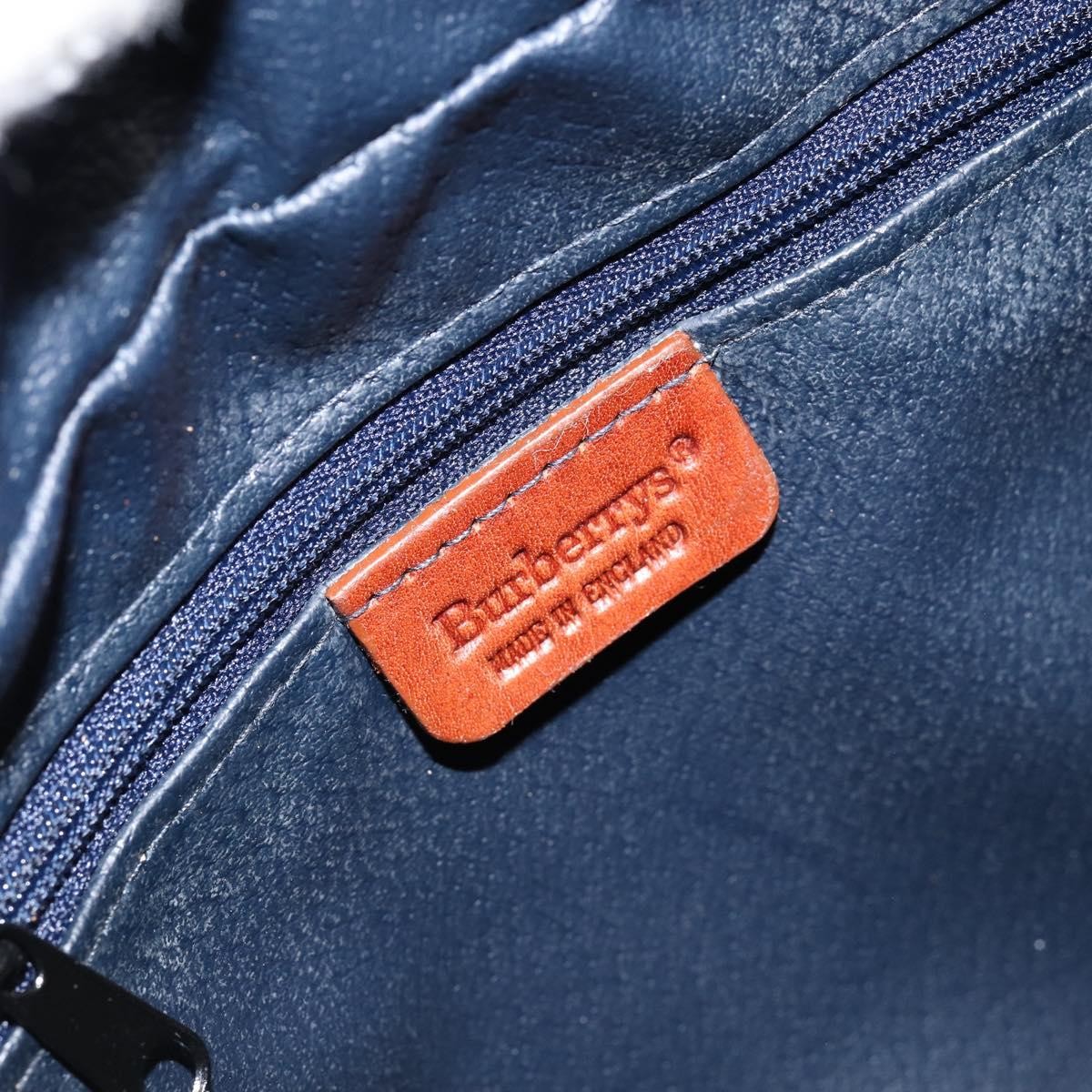 Burberry Vintage Shoulder Bag Leather, NAVY, LEATHER, Shoulder bag