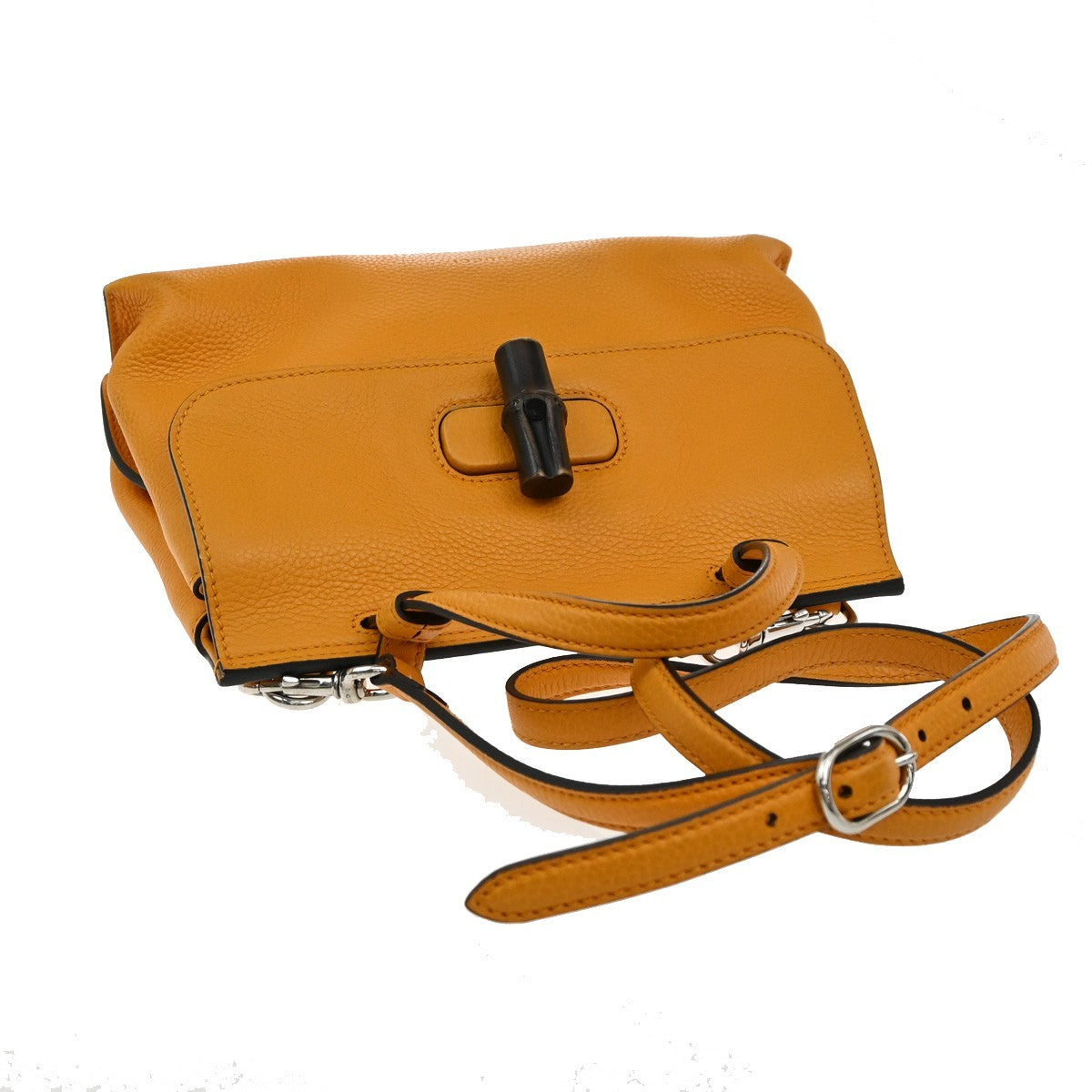 Gucci Bamboo Daily Top Handle Bag Leather, Orange, Leather, Handbag