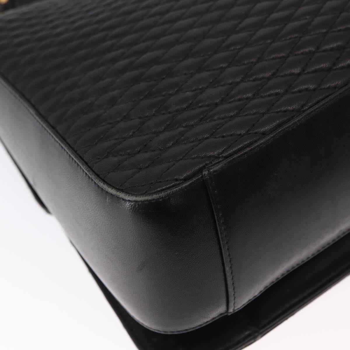 Bally Vintage Handbag Quilted Leather, BLACK, LEATHER, Handbag