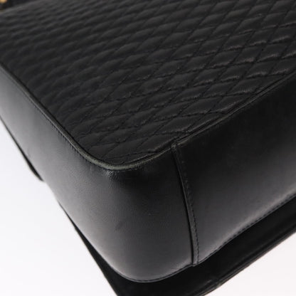 Bally Vintage Handbag Quilted Leather, BLACK, LEATHER, Handbag