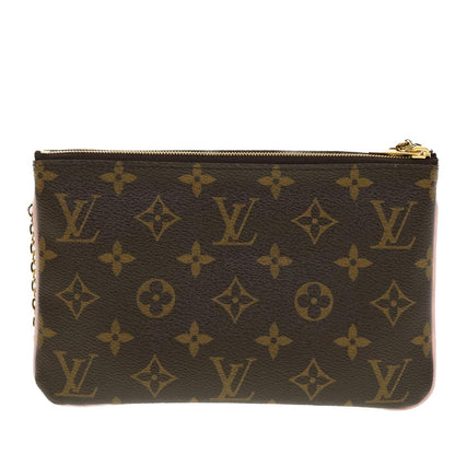 Louis Vuitton Double Zip Pochette Limited Edition Vivienne Xmas Monogram Canvas, BROWN, CANVAS, Clutche & pouche