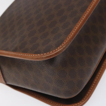 Celine Macadam Shoulder Bag PVC Leather, BROWN, CANVAS, Shoulder bag