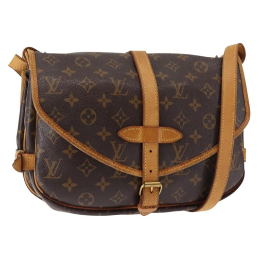Louis Vuitton Saumur Handbag Monogram Canvas, BROWN, CANVAS, Shoulder bag