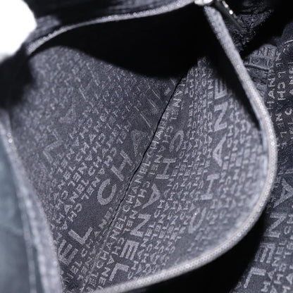 Chanel Square Stitch Tote Quilted Leather, BLACK, LEATHER, Tote bag