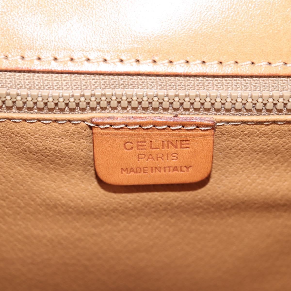 Celine Vintage Convertible Top Handle Bag Macadam Coated Canvas, BROWN, CANVAS, Handbag
