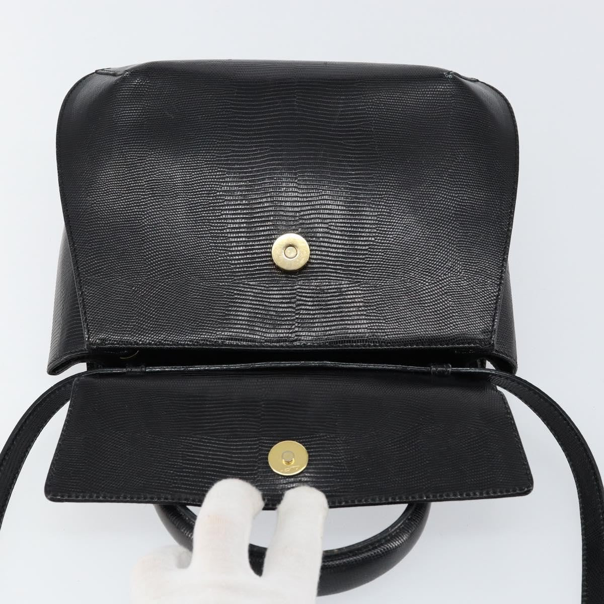 Salvatore Ferragamo Vintage Handbag Leather, BLACK, LEATHER, Handbag