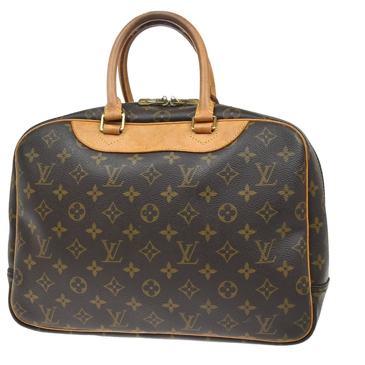 Louis Vuitton Deauville Handbag Monogram Canvas, BROWN, LEATHER, Handbag
