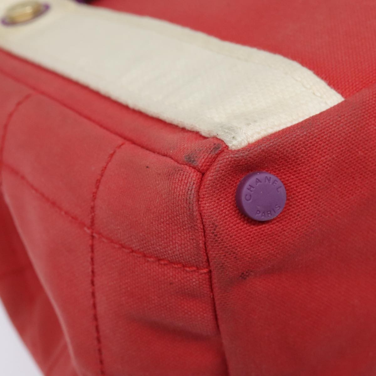 Chanel Chocolate Bar Coco Mark handbag Canvas, RED, CANVAS, Handbag