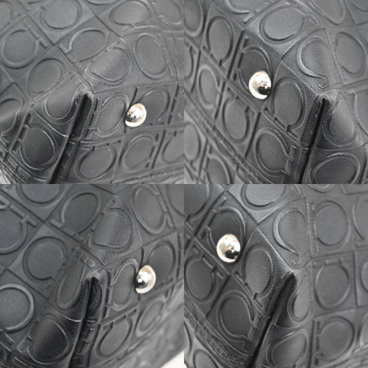 Salvatore Ferragamo Gancini Tote Gancini Canvas, Black, Canvas, Tote Bag