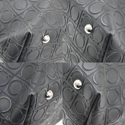 Salvatore Ferragamo Gancini Tote Gancini Canvas, Black, Canvas, Tote Bag