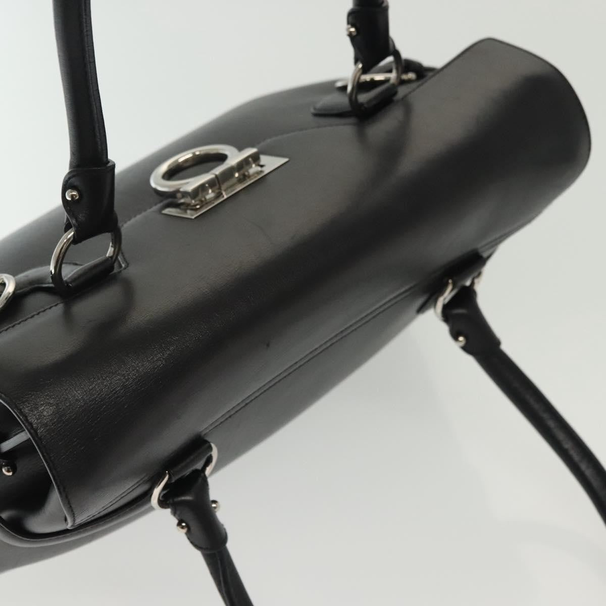 Salvatore Ferragamo Virna Satchel Leather, BLACK, LEATHER, Handbag