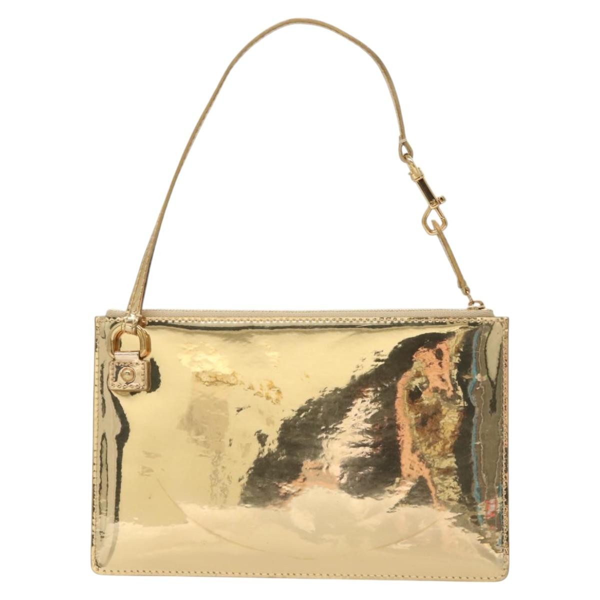 Louis Vuitton Pochette Plate Monogram mirror, GOLD, CANVAS, Clutche & pouche