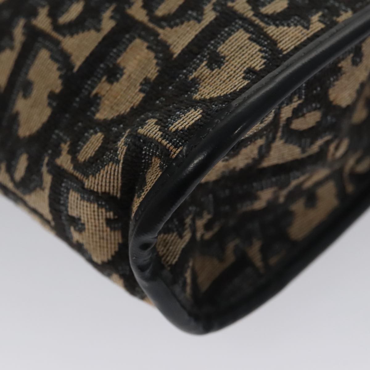 Christian Dior Vintage Trotter Shoulder Bag Canvas, NAVY, CANVAS, Shoulder bag