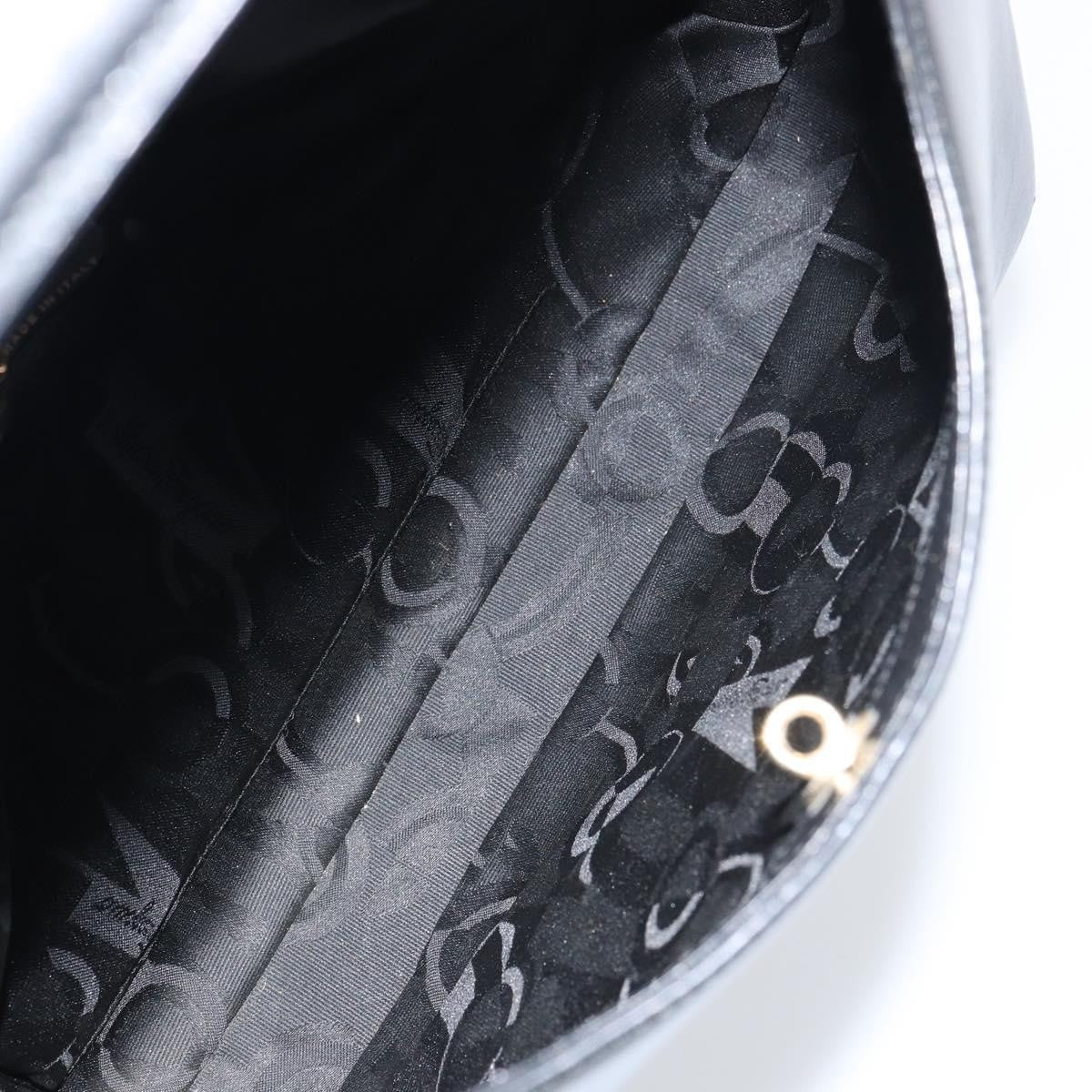 Salvatore Ferragamo Vintage Gancini Hobo Leather, BLACK, LEATHER, Shoulder bag