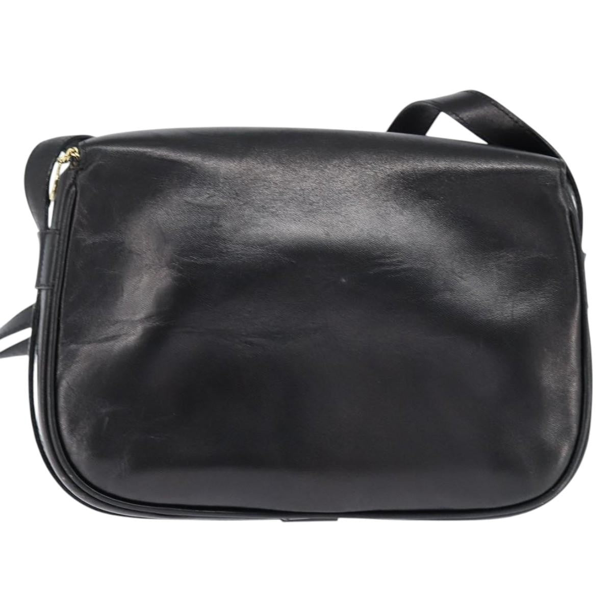 Celine Shoulder Bag Leather, BLACK, LEATHER, Shoulder bag