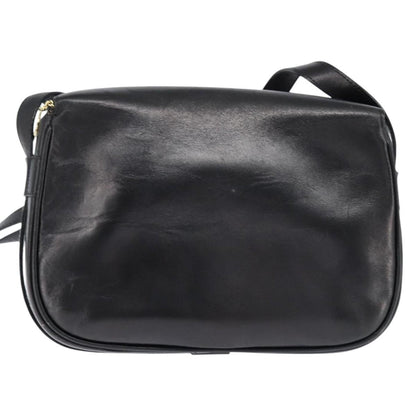 Celine Shoulder Bag Leather, BLACK, LEATHER, Shoulder bag