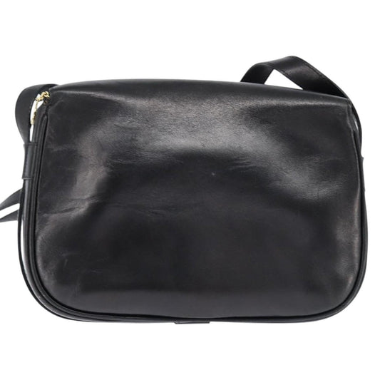 Celine Shoulder Bag Leather, BLACK, LEATHER, Shoulder bag