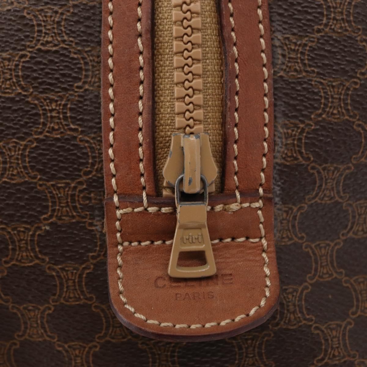 Celine Vintage Macadam Boston bag Canvas, BROWN, CANVAS, Travel bag