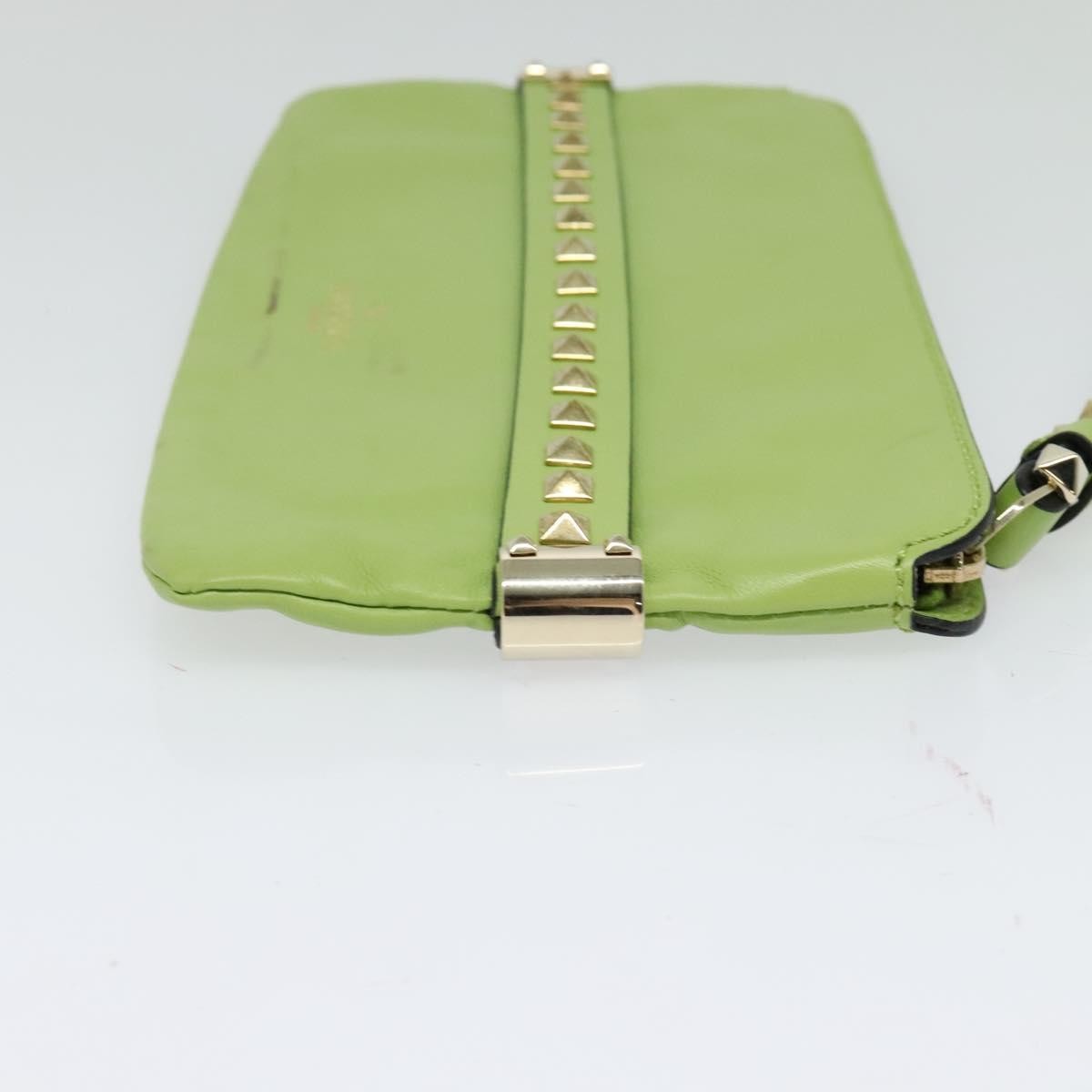 Valentino Garavani Rockstud Pouch Leather, GOLD, LEATHER, Clutche & pouche