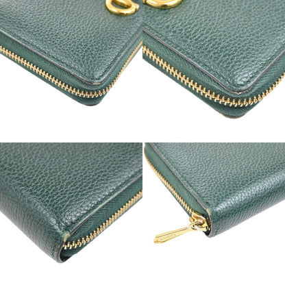 Gucci Zumi Zip Around Wallet Leather, GREEN, LEATHER, Wallets