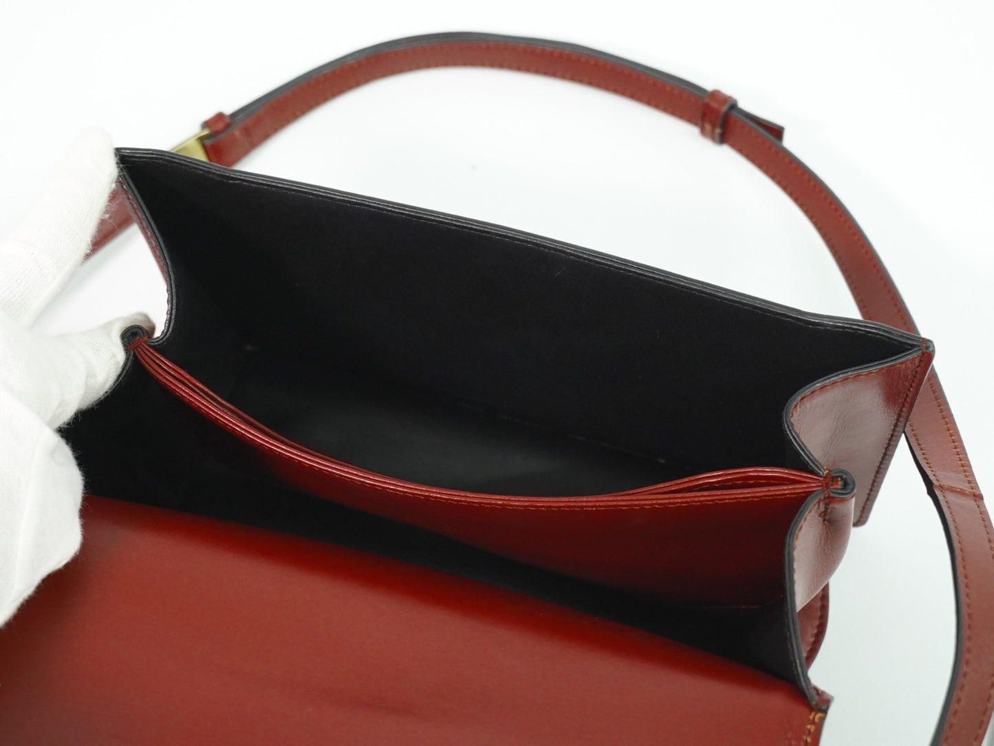Loewe Barcelona Shoulder Bag Leather, BURGUNDY, LEATHER, Shoulder bag