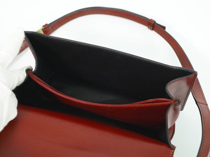 Loewe Barcelona Shoulder Bag Leather, BURGUNDY, LEATHER, Shoulder bag